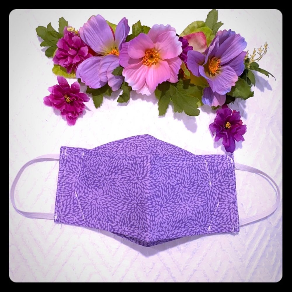 Reusable washable cloth 3D face mask purple